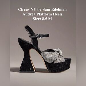 Circus by Sam Edelman Black and Silver Audrea Platform Heels, Size: 8.5 M NWT